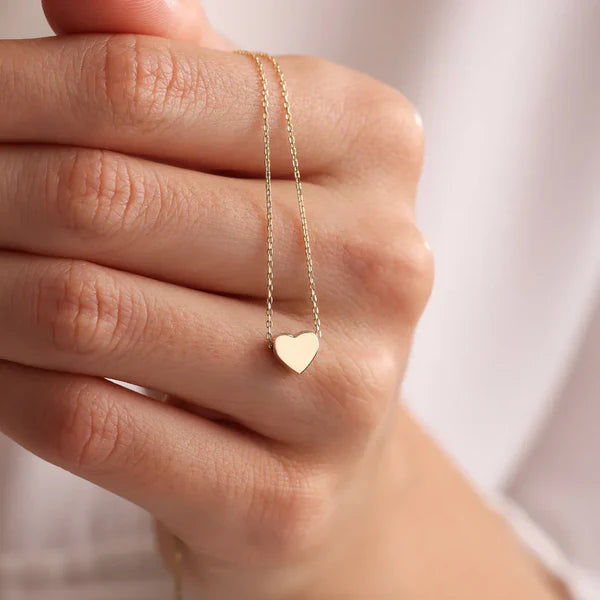 Solid Heart Necklace with Gift Box