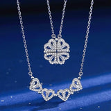 2 in 1 magnetic four leaf clover necklace