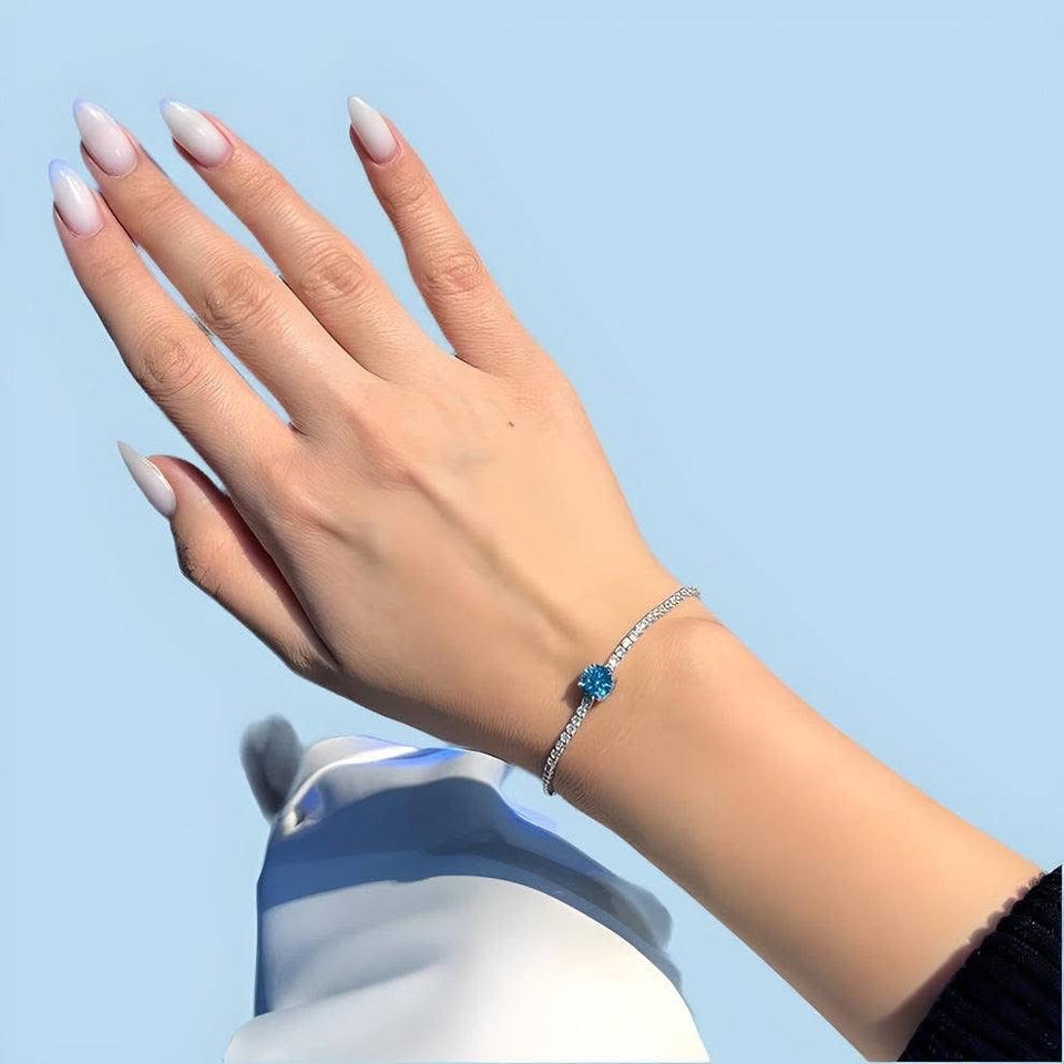Hallmark Silver Blue Brilliant Cut Bracelet original