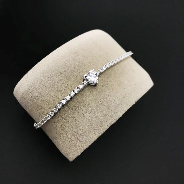 Imported Zirconia Bracelet - Hallmark Silver White Brilliant Cut