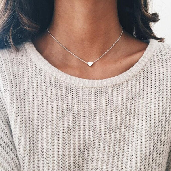 Solid Heart Necklace with Gift Box