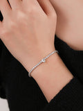 Imported Zirconia Bracelet - Hallmark Silver White Brilliant Cut